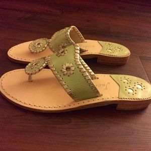 NEW - Womens Jack Rogers Size 6- Green & Silver
